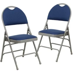 Flash Furniture 2 Pack HERCULES Series Extra Large Ultra-Premium Triple Braced Metal Folding Chair With Easy-Carry Handle -Flash Furniture GUEST 4c0ffeef 5d45 46a8 9da1 86e8c4756066