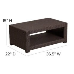 Flash Furniture Seneca Chocolate Brown Faux Rattan Coffee Table -Flash Furniture GUEST 4c10282e 4a04 4297 af3a e3c8de4d5ffa