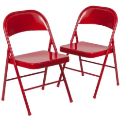 Flash Furniture 2 Pack HERCULES Series Double Braced Metal Folding Chair -Flash Furniture GUEST 4c221c5f 7377 4692 8b59 87cd738d11ed