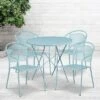 Flash Furniture Oia Commercial Grade 30" Round Indoor-Outdoor Steel Folding Patio Table Set With 4 Round Back Chairs -Flash Furniture GUEST 4c2d70b7 3cc4 40b8 99a8 c4463ede6416