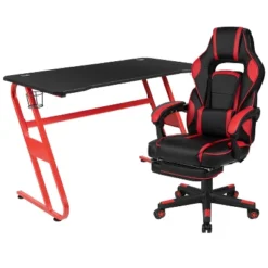 Flash Furniture Gaming Desk With Cup Holder/Headphone Hook & Reclining Back/Arms Gaming Chair With Footrest -Flash Furniture GUEST 4c91d230 7213 4d68 8c2b 02f3b68e8082
