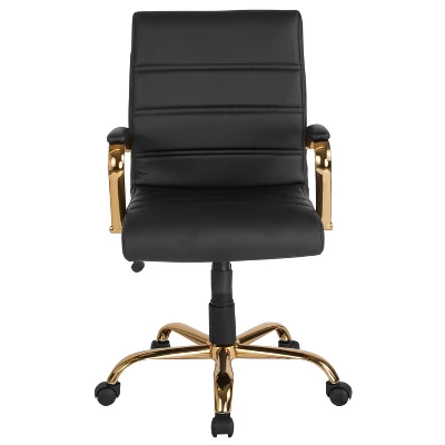 Flash Furniture Mid-Back Executive Swivel Office Chair With Metal Frame And Arms 10 Flash Furniture Mid-Back Executive Swivel Office Chair With Metal Frame And Arms - Image 8