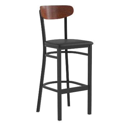 Flash Furniture Wright Commercial Grade Barstool With 500 LB. Capacity Steel Frame, Solid Wood Seat, And Boomerang Back 15 Flash Furniture Wright Commercial Grade Barstool With 500 LB. Capacity Steel Frame, Solid Wood Seat, And Boomerang Back - Image 13