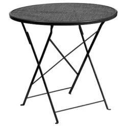 Flash Furniture Oia Commercial Grade 30" Round Indoor-Outdoor Steel Folding Patio Table -Flash Furniture GUEST 4d02a9b6 81e7 4ae6 ba74 56761e6b6f98