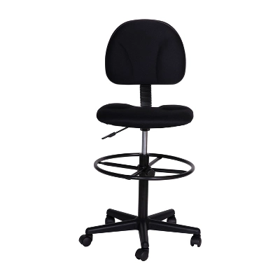 Flash Furniture Black Fabric Drafting Chair (Cylinders: 22.5''-27''H Or 26''-30.5''H) 10 Flash Furniture Black Fabric Drafting Chair (Cylinders: 22.5''-27''H Or 26''-30.5''H) - Image 8