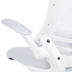 Flash Furniture Mid-Back White Mesh Swivel Ergonomic Task Office Chair With White Frame And Flip-Up Arms -Flash Furniture GUEST 4d97151d 49a2 4127 be0e 0b5a156bd304