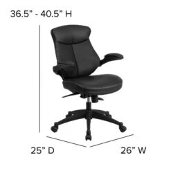Flash Furniture Kale Mid-Back Black LeatherSoft Executive Swivel Ergonomic Office Chair With Back Angle Adjustment And Flip-Up Arms -Flash Furniture GUEST 4df1699c ad0e 44c8 b6b9 dc5c4034282e