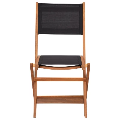 Flash Furniture 2PK All-Weather Acacia Wood Folding Bistro Chairs-Mesh Back/Seat-Natural/Black 12 Flash Furniture 2PK All-Weather Acacia Wood Folding Bistro Chairs-Mesh Back/Seat-Natural/Black - Image 10
