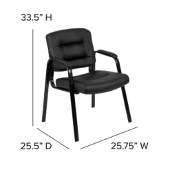Flash Furniture Darwin Flash Fundamentals Black LeatherSoft Executive Reception Chair With Black Metal Frame -Flash Furniture GUEST 4ee219ba 69cf 4290 8ecd a6217413fcf2