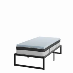 Flash Furniture 14 Inch Metal Platform Bed Frame With 10 Inch Pocket Spring Mattress In A Box And 2 Inch Cool Gel Memory Foam Topper -Flash Furniture GUEST 4f532ece cb47 407b 9002 83d1110e716a