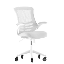 Flash Furniture Kelista Mid-Back Swivel Ergonomic Task Office Chair With Flip-Up Arms And Transparent Roller Wheels -Flash Furniture GUEST 503dfe59 a97c 442a 8b84 32964ccbca58