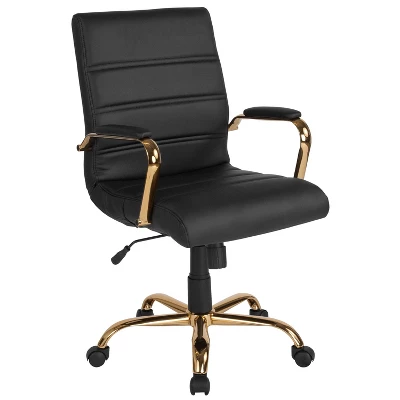 Flash Furniture Mid-Back Executive Swivel Office Chair With Metal Frame And Arms 12 Flash Furniture Mid-Back Executive Swivel Office Chair With Metal Frame And Arms - Image 10