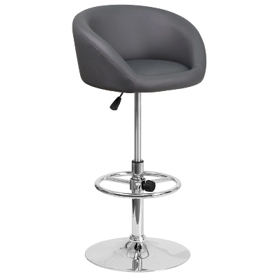 Flash Furniture Contemporary Adjustable Height Barstool With Barrel Back And Chrome Base 13 Flash Furniture Contemporary Adjustable Height Barstool With Barrel Back And Chrome Base - Image 11