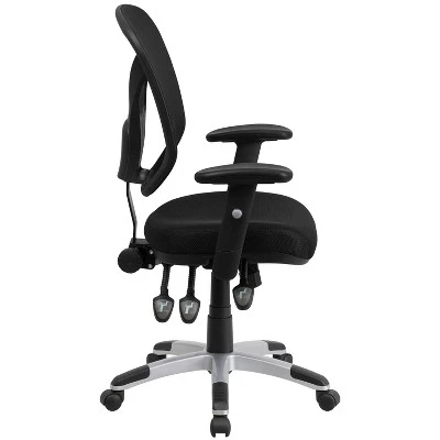 Flash Furniture Mid-Back Black Mesh Multifunction Swivel Ergonomic Task Office Chair With Adjustable Arms 9 Flash Furniture Mid-Back Black Mesh Multifunction Swivel Ergonomic Task Office Chair With Adjustable Arms - Image 7