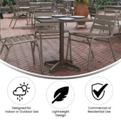 Flash Furniture Mellie 27.5'' Square Aluminum Indoor-Outdoor Table With Base -Flash Furniture GUEST 51fa6eee e6e6 40c9 a7c7 8f8630564c56