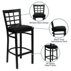 Flash Furniture Black Window Back Metal Restaurant Barstool 20 Flash Furniture Black Window Back Metal Restaurant Barstool -Flash Furniture GUEST 5226661c a372 4432 b561 203e36c2aa9b