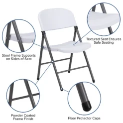Flash Furniture 2 Pack HERCULES Series 330 Lb. Capacity Plastic Folding Chair With Charcoal Frame -Flash Furniture GUEST 52e3a0e3 6c28 4688 99f8 b25c52dc38c0