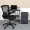 Flash Furniture Work From Home Kit - Black Computer Desk, Ergonomic Mesh Office Chair And Locking Mobile Filing Cabinet With Side Handles -Flash Furniture GUEST 52f51740 262e 47cb a756 f87647232d92