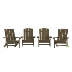 Flash Furniture Set Of 4 Charlestown All-Weather Poly Resin Wood Adirondack Chairs -Flash Furniture GUEST 52f577a4 8c5b 48aa a40a a758f6c2e49f