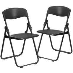 Flash Furniture 2 Pack HERCULES Series 500 Lb. Capacity Heavy Duty Plastic Folding Chair With Built-in Ganging Brackets -Flash Furniture GUEST 5314eb71 4f4b 4a72 a900 e1112af6ab18