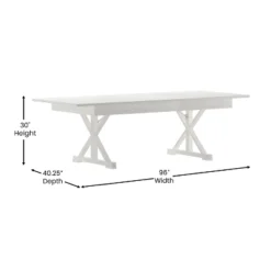 Flash Furniture HERCULES 8' X 40" Rectangular Solid Pine Folding Farm Table With X Legs -Flash Furniture GUEST 53e41c22 9fdf 4893 afe4 7c577d1fdfe9