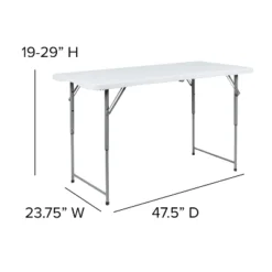 Flash Furniture 4-Foot Height Adjustable Bi-Fold Granite White Plastic Folding Table -Flash Furniture GUEST 54a5e381 af31 4cba 8fc6 d3ac2daf3365