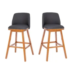Flash Furniture Julia Set Of 2 Transitional Upholstered Barstools With Nailhead Trim And Solid Wood Frames -Flash Furniture GUEST 54ea1006 d69b 4f09 bbc6 f1d2bc4bbbef