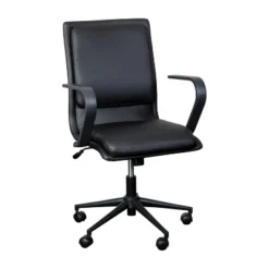 Flash Furniture James Mid-Back Designer Executive Upholstered Office Chair With Brushed Metal Base And Arms -Flash Furniture GUEST 55174d8a 24c9 4557 8bfc 9c2d1f3b7f48