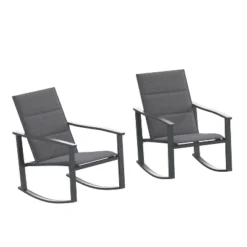 Flash Furniture Brazos Set Of 2 Outdoor Rocking Chairs With Flex Comfort Material And Metal Frame -Flash Furniture GUEST 55452cef af69 47d1 be78 503365398672