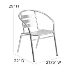 Flash Furniture Commercial Aluminum Indoor-Outdoor Restaurant Stack Chair With Triple Slat Back And Arms -Flash Furniture GUEST 5547c107 d9a4 445c 918d 7bcce3504d56