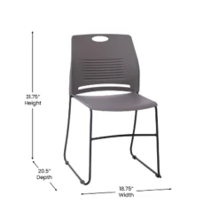 Flash Furniture HERCULES Series Commercial Grade 660 Lb. Capacity Plastic Stack Chair With Powder Coated Sled Base Frame And Integrated Carrying Handle -Flash Furniture GUEST 5586c882 a7c3 429f 8381 371aa72134b8