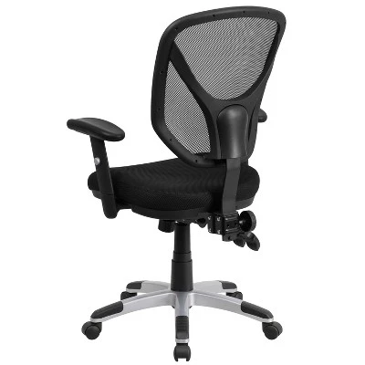 Flash Furniture Mid-Back Black Mesh Multifunction Swivel Ergonomic Task Office Chair With Adjustable Arms 8 Flash Furniture Mid-Back Black Mesh Multifunction Swivel Ergonomic Task Office Chair With Adjustable Arms - Image 6