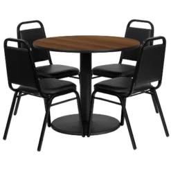 Flash Furniture 36'' Round Laminate Table Set With Round Base And 4 Trapezoidal Back Banquet Chairs 11 Flash Furniture 36'' Round Laminate Table Set With Round Base And 4 Trapezoidal Back Banquet Chairs -Flash Furniture GUEST 5727ce5c 15f9 4921 8cc8 72c00ec5e2c4