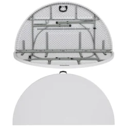 Flash Furniture 6-Foot Round Bi-Fold Granite White Plastic Banquet And Event Folding Table With Carrying Handle -Flash Furniture GUEST 57be9e8f acff 4b33 b73c 46c0725c12fe