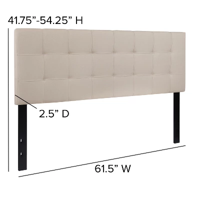 Flash Furniture Bedford Tufted Upholstered Queen Size Headboard In Beige Fabric 6 Flash Furniture Bedford Tufted Upholstered Queen Size Headboard In Beige Fabric - Image 4