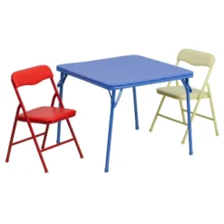 Flash Furniture Kids Colorful 3 Piece Folding Table And Chair Set -Flash Furniture GUEST 58d75bae fd43 4705 b429 fffb818c81d1
