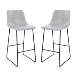 Flash Furniture 30 Inch Commercial Grade LeatherSoft Bar Height Barstools, Set Of 2 -Flash Furniture GUEST 59344df8 0ecb 44a0 8959 fe4d87053379