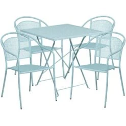 Flash Furniture Oia Commercial Grade 28" Square Indoor-Outdoor Steel Folding Patio Table Set With 4 Round Back Chairs 11 Flash Furniture Oia Commercial Grade 28" Square Indoor-Outdoor Steel Folding Patio Table Set With 4 Round Back Chairs -Flash Furniture GUEST 5934b56f 6131 44e0 99f8 78e28675786f