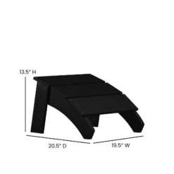 Flash Furniture Sawyer Modern All-Weather Poly Resin Wood Adirondack Ottoman Foot Rest -Flash Furniture GUEST 59785952 5e5d 48c7 9477 96f326d04554