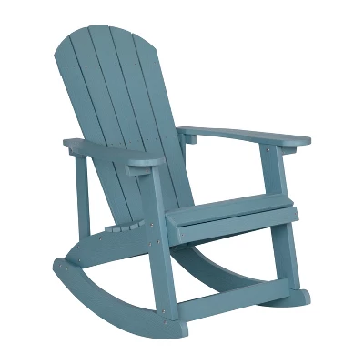 Flash Furniture Savannah All-Weather Poly Resin Wood Adirondack Rocking Chair With Rust Resistant Stainless Steel Hardware 12 Flash Furniture Savannah All-Weather Poly Resin Wood Adirondack Rocking Chair With Rust Resistant Stainless Steel Hardware - Image 10