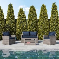 Flash Furniture Aransas Series 4 Piece Patio Set With Back Pillows And Seat Cushions -Flash Furniture GUEST 599304da a3e5 42e1 bed4 ed88ad78104a