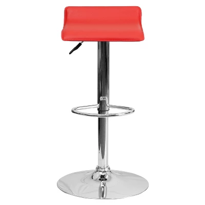 Flash Furniture Contemporary Vinyl Adjustable Height Barstool With Solid Wave Seat And Chrome Base 10 Flash Furniture Contemporary Vinyl Adjustable Height Barstool With Solid Wave Seat And Chrome Base - Image 8