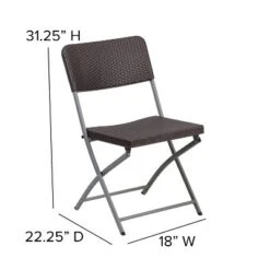 Flash Furniture 2 Pack HERCULES Series Brown Rattan Plastic Folding Chair With Gray Frame 11 Flash Furniture 2 Pack HERCULES Series Brown Rattan Plastic Folding Chair With Gray Frame -Flash Furniture GUEST 5a2647b1 a4e0 4d87 9e35 18bb4b893963