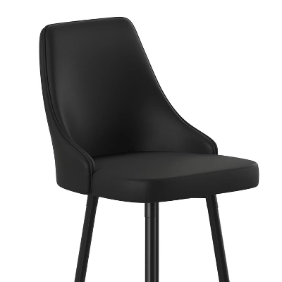 Flash Furniture Shelly Set Of 2 Commercial LeatherSoft Counter Height Bar Stools With Solid Black Metal Frames And Chrome Accented Feet And Footrests 10 Flash Furniture Shelly Set Of 2 Commercial LeatherSoft Counter Height Bar Stools With Solid Black Metal Frames And Chrome Accented Feet And Footrests - Image 8