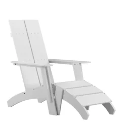 Flash Furniture Sawyer Modern All-Weather Poly Resin Wood Adirondack Chair With Foot Rest 25 Flash Furniture Sawyer Modern All-Weather Poly Resin Wood Adirondack Chair With Foot Rest -Flash Furniture GUEST 5a92e527 b35c 497f abf9 c35891f78932