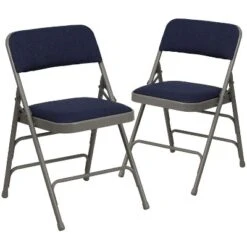 Flash Furniture HERCULES Series Metal Folding Chairs With Padded Seats | Set Of 2 Black Metal Folding Chairs -Flash Furniture GUEST 5a9fa342 2a91 4a2e 92ac 6114087d19cc