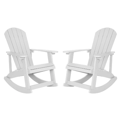 Flash Furniture Savannah All-Weather Poly Resin Wood Adirondack Rocking Chair With Rust Resistant Stainless Steel Hardware - Set Of 2 15 Flash Furniture Savannah All-Weather Poly Resin Wood Adirondack Rocking Chair With Rust Resistant Stainless Steel Hardware - Set Of 2 - Image 13