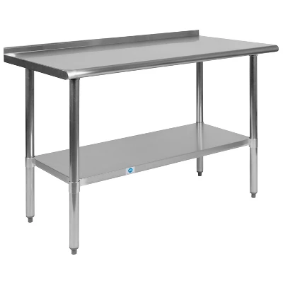 Flash Furniture Stainless Steel 18 Gauge Prep And Work Table With 1.5" Backsplash And Undershelf, NSF 12 Flash Furniture Stainless Steel 18 Gauge Prep And Work Table With 1.5" Backsplash And Undershelf, NSF - Image 10