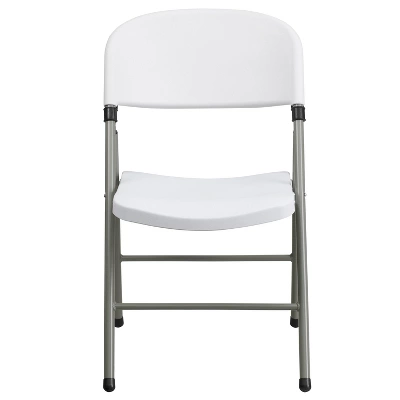 Flash Furniture HERCULES Series White Plastic Folding Chairs | Set Of 2 Lightweight Folding Chairs With Gray Frame 11 Flash Furniture HERCULES Series White Plastic Folding Chairs | Set Of 2 Lightweight Folding Chairs With Gray Frame - Image 9