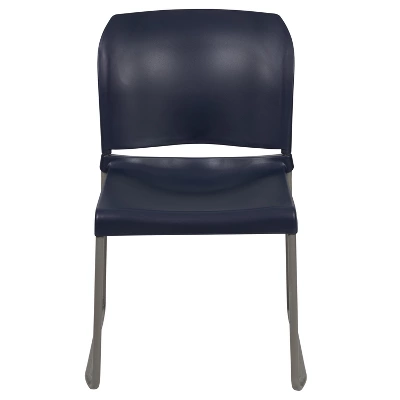 Flash Furniture HERCULES Series 880 Lb. Capacity Navy Full Back Contoured Stack Chair With Gray Powder Coated Sled Base 4 Flash Furniture HERCULES Series 880 Lb. Capacity Navy Full Back Contoured Stack Chair With Gray Powder Coated Sled Base - Image 2